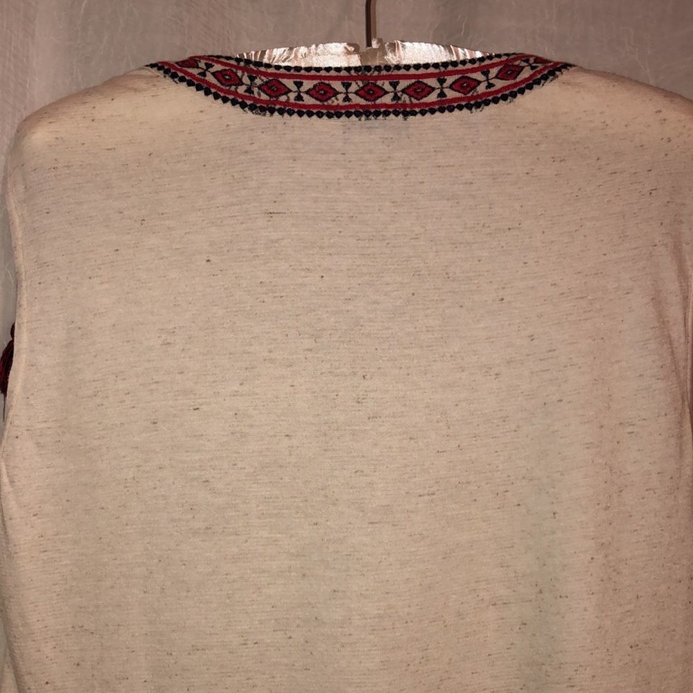 Lucky Brand M Embroidered VNeck Sleeveless Knit Top with Tassel Details - Picture 4 of 11